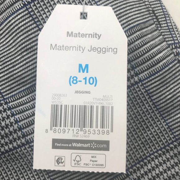 Time And Tru Women's Size Medium 8-10 Maternity Jegging Multicolor Plaid New - Picture 4 of 15